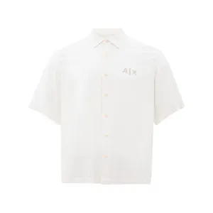 Armani Exchange Elegant White Viscose Shirt for Men