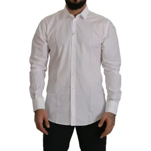 Dolce & Gabbana Elegant Slim Fit White Martini Dress Shirt