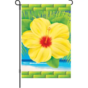 12 in. Hawaiian Beach Garden Flag  - Tropical Hibiscus