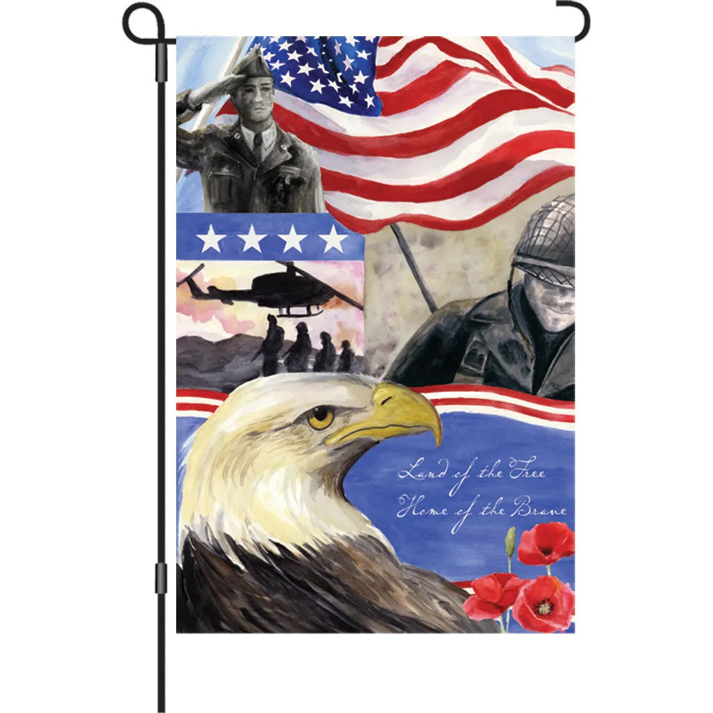 12 in. Patriotic Garden Flag - Home of the Brave