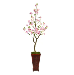 5' Artificial Cherry Blossom Tree in Decorative Planter - Low Maintenance, Life-Like & Vibrant Silk Trees For Busy People.