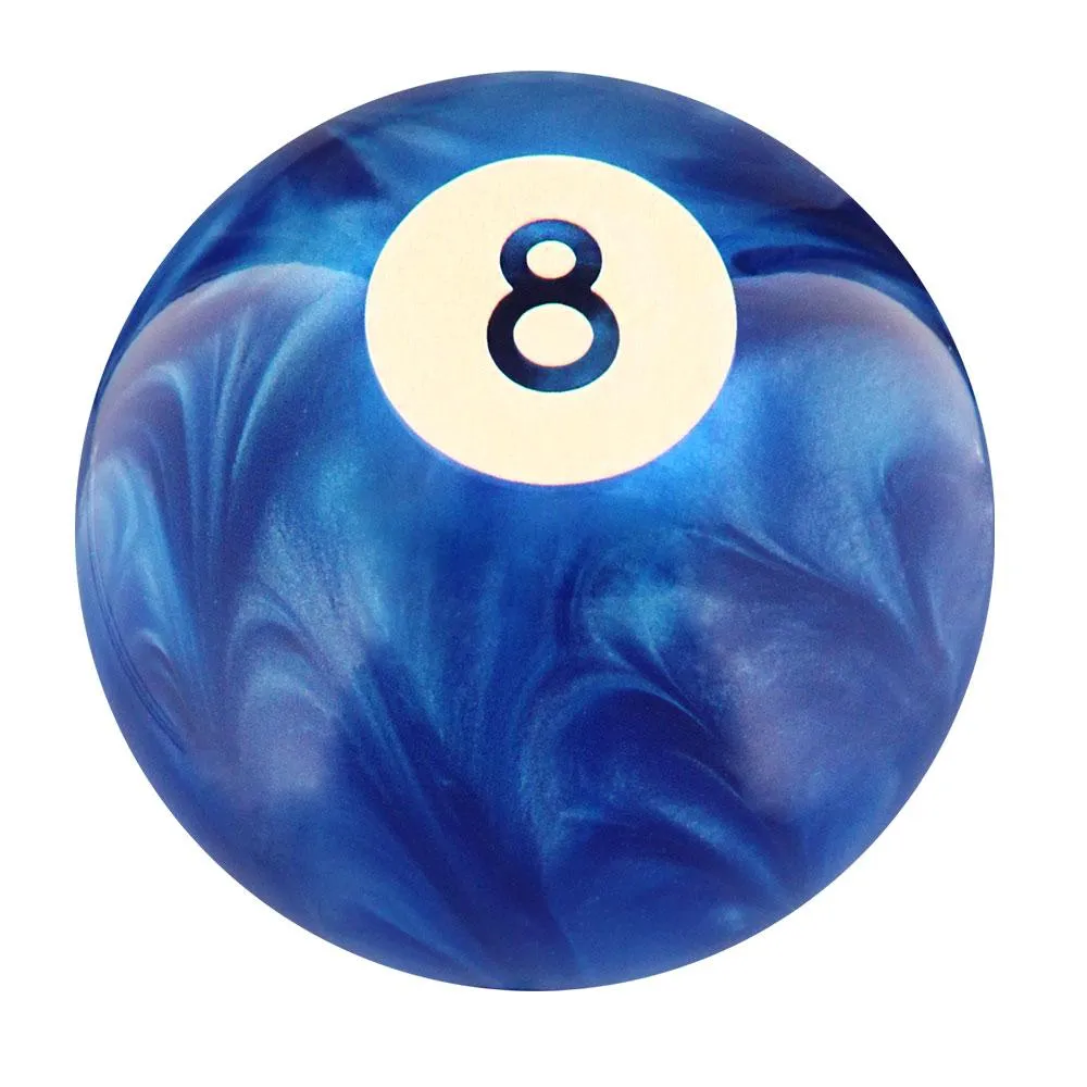 8 Ball Blue Pearl Round Knob Cane w/ Custom Color Ash Shaft & Collar