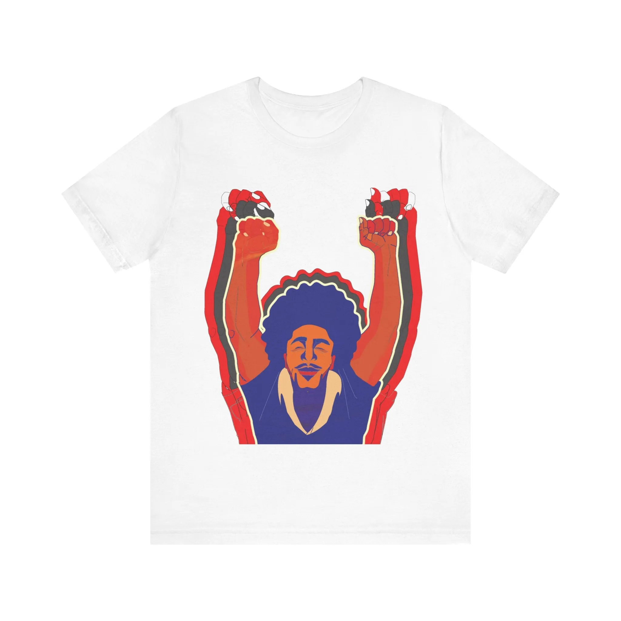 Afro Man Tripple Fist Up - Unisex Jersey Short Sleeve Tee