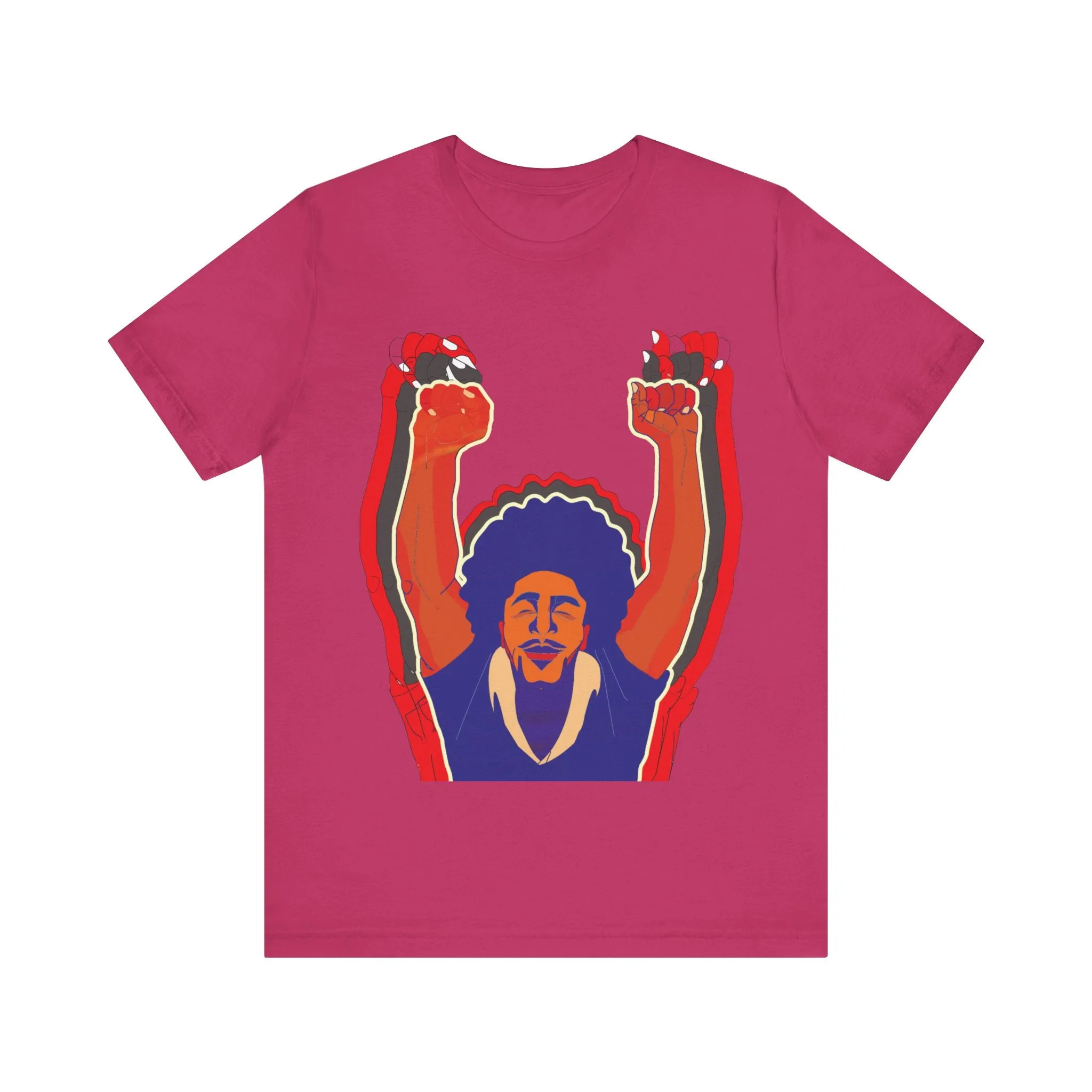 Afro Man Tripple Fist Up - Unisex Jersey Short Sleeve Tee