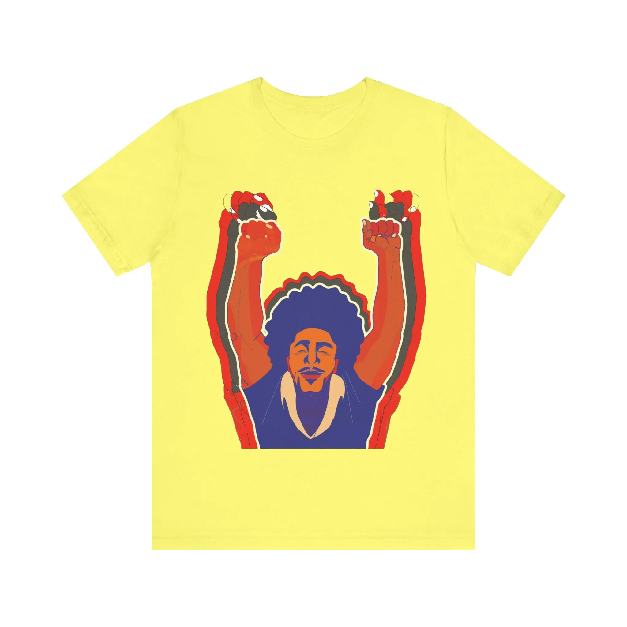 Afro Man Tripple Fist Up - Unisex Jersey Short Sleeve Tee