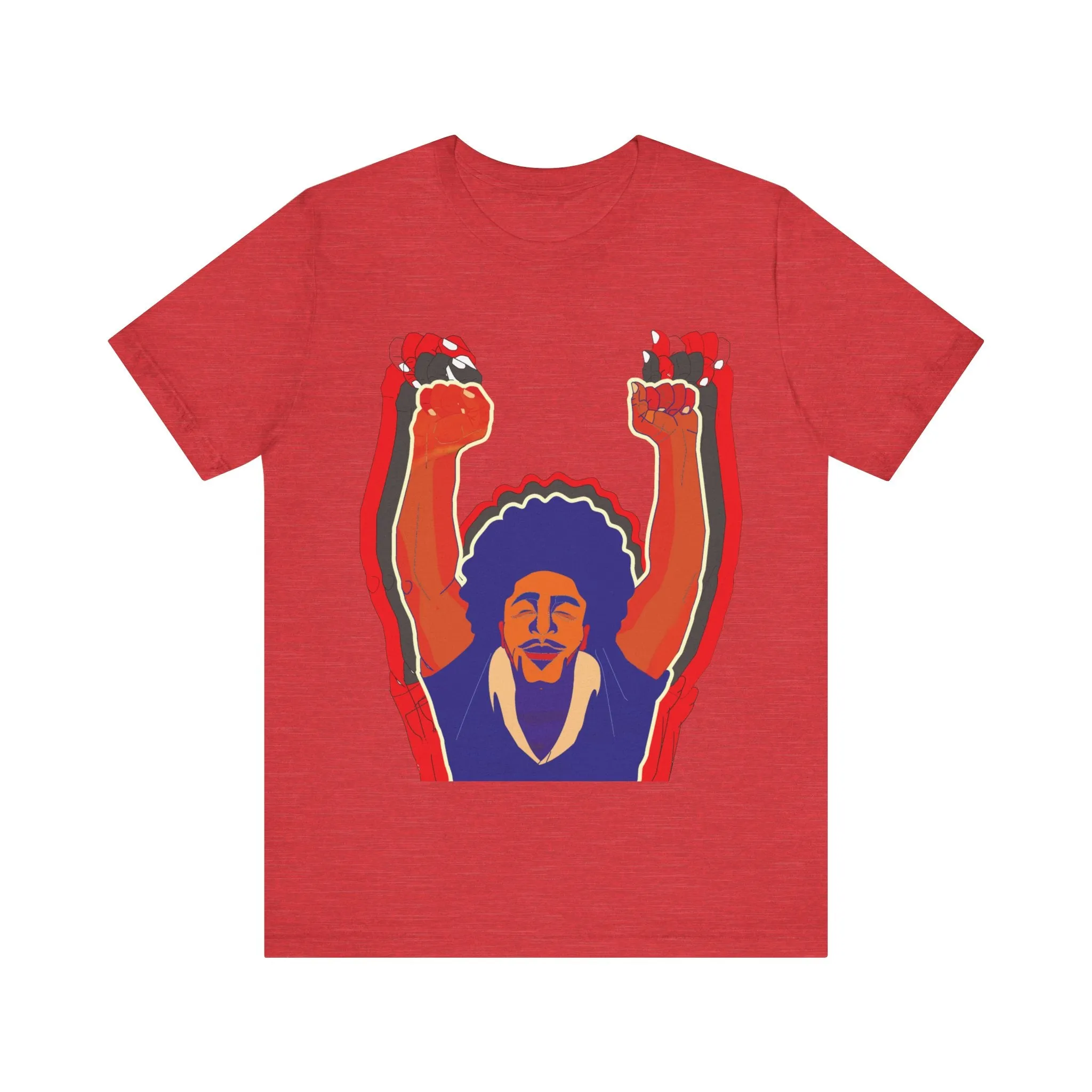 Afro Man Tripple Fist Up - Unisex Jersey Short Sleeve Tee