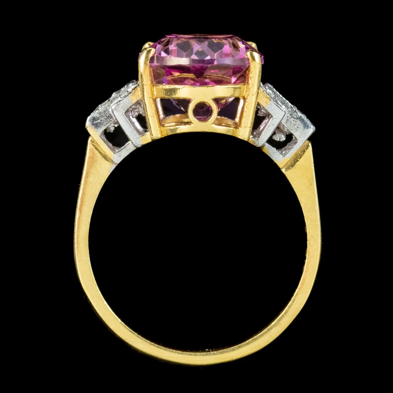 Art Deco Style Pink Topaz Cz Cocktail Ring 6ct Topaz