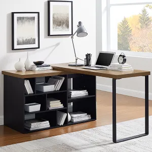 Aspire Desk Adjustable Return 150cm Dark Oak Black by Criterion