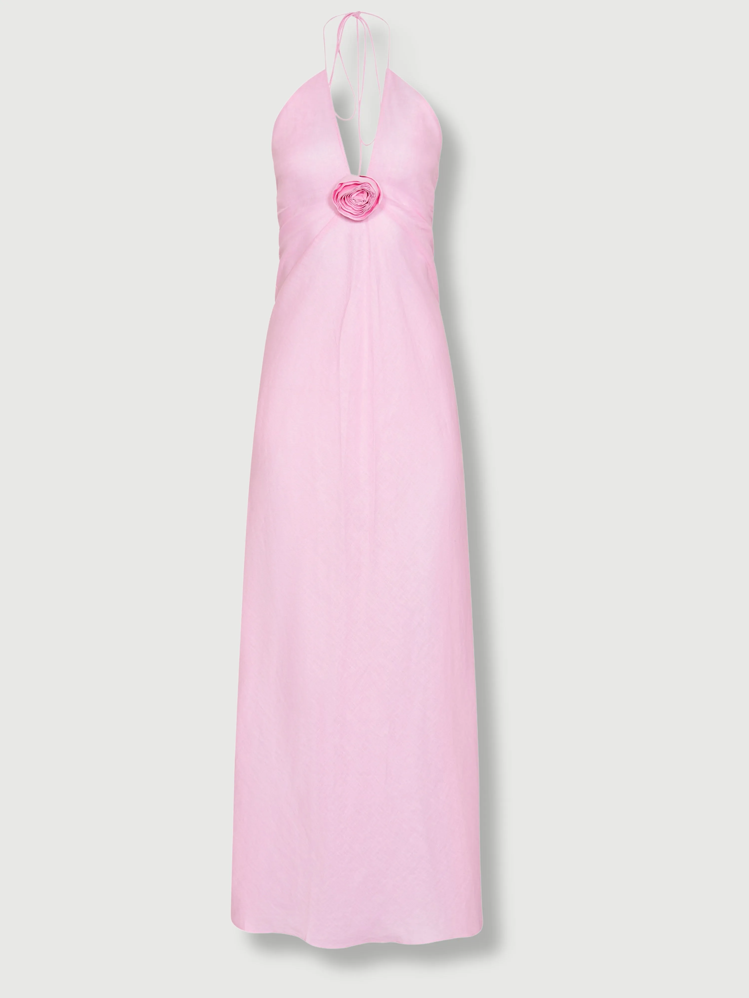 Athena Linen Maxi Dress Pink