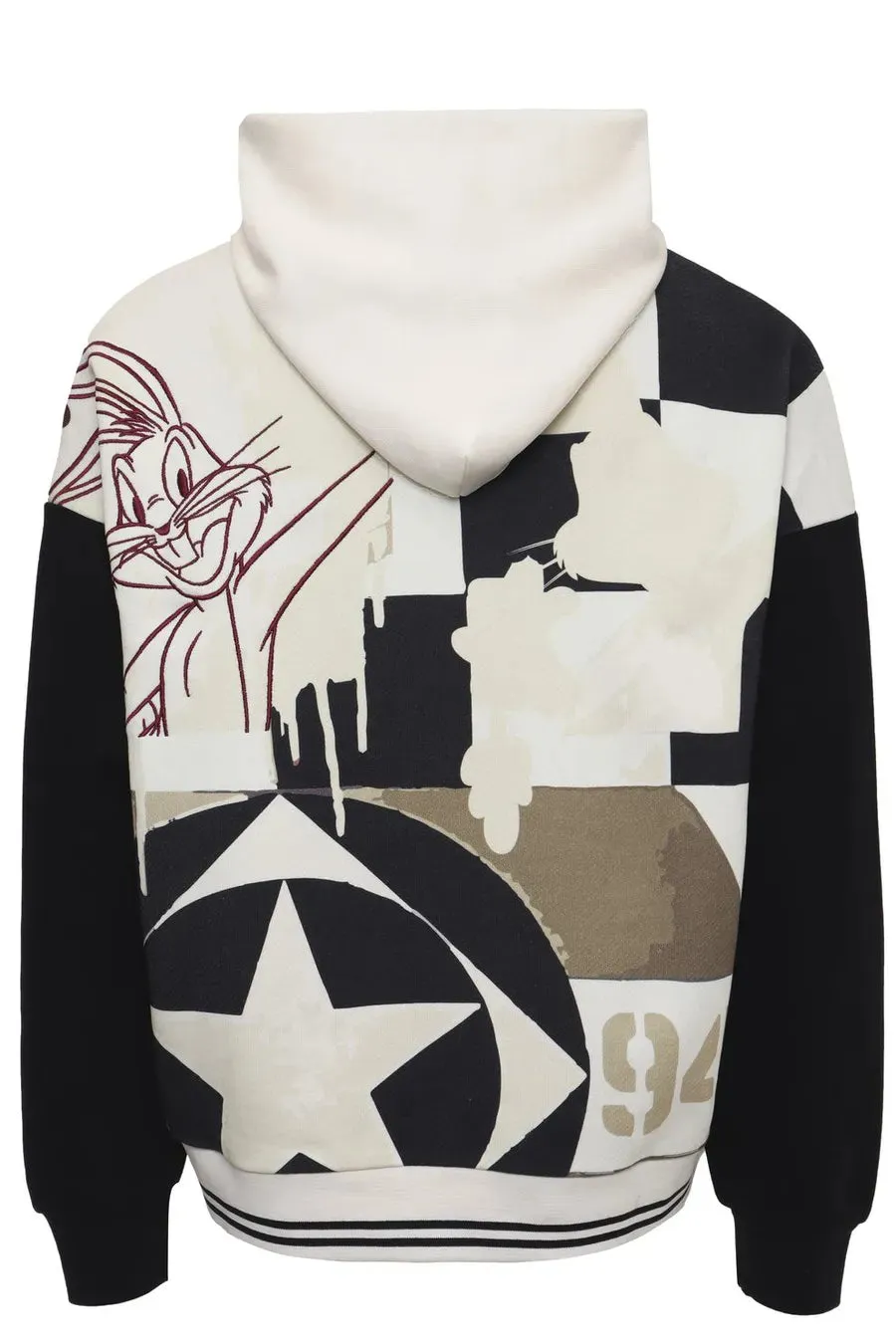 Back Bunny Print Pullover Hoodie (Cream) - I23E0846320UA91