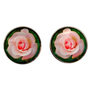 Bassin and Brown Rose Cufflinks - Pink