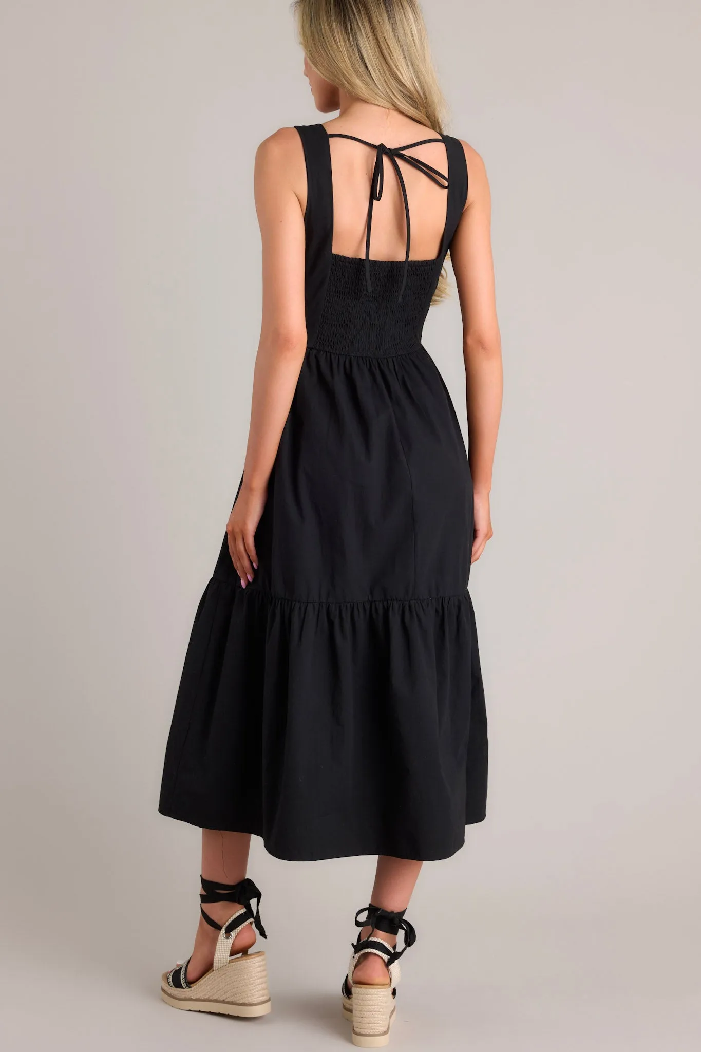 Be Good To Me Black Cutout Midi Dress