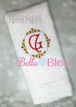 Beautiful Christmas Holiday Monogram frame machine embroidery design