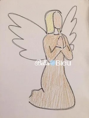 Beautiful Praying Angel Colorwork Machine Embroidery design