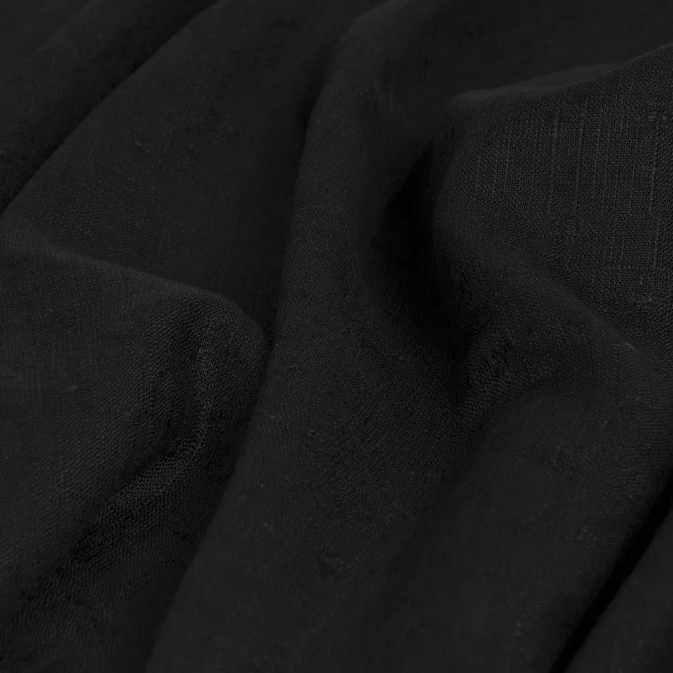 Black Linen / Viscose Fabric 1729