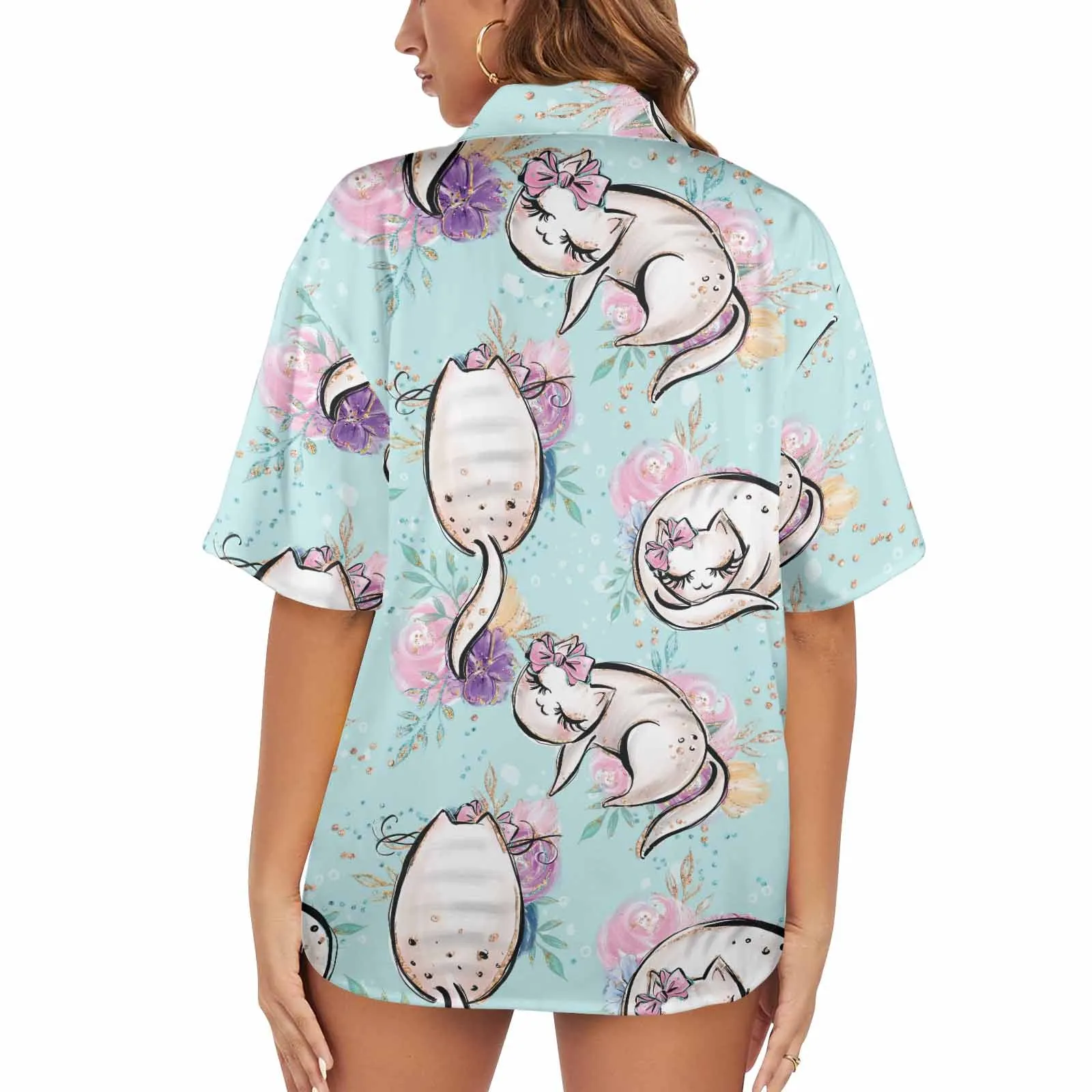 Blue Cats  Women's Hawaiian Shirt