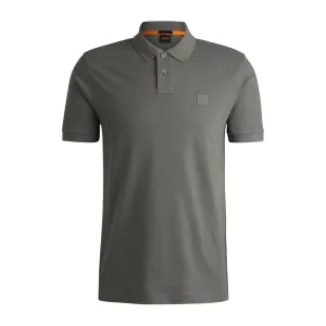 BOSS Passenger Slim Fit Logo Patch Grey Polo Shirt