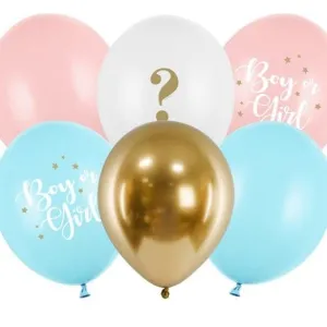 Boy or Girl Gender Reveal Balloon Bundle - 6 Pack