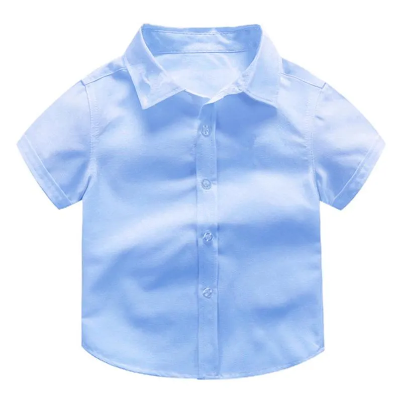 Boys' Premium Short Sleeve Blue Dress Shirt