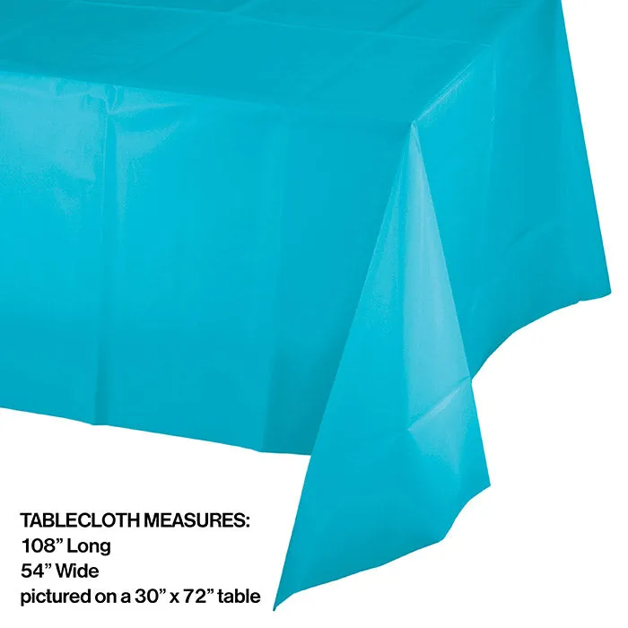 Bulk Bermuda Blue Plastic Table Covers (12 per Case)