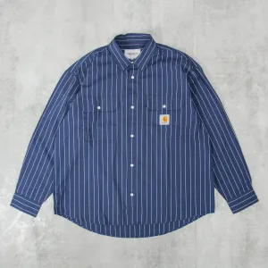 Carhartt WIP Orlean L/S Shirt - Blue / White