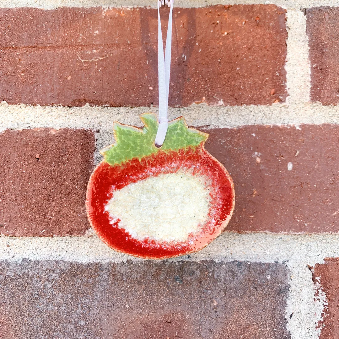 Ceramic Glass Ornament - Tomato