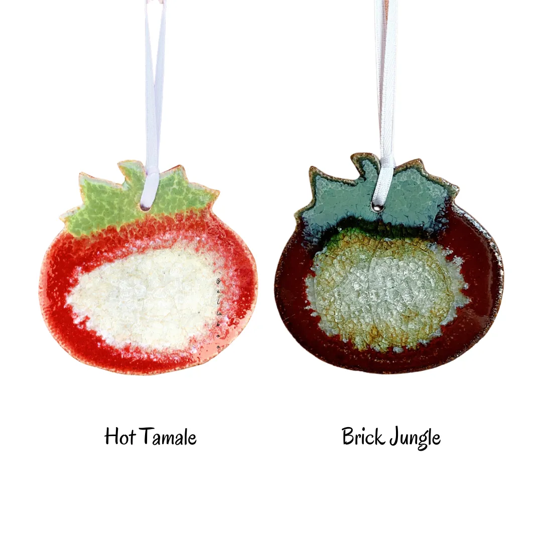 Ceramic Glass Ornament - Tomato