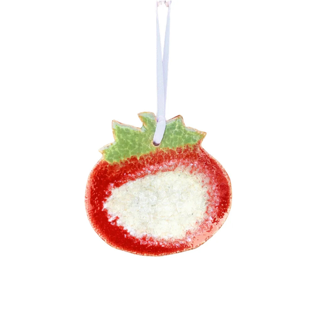 Ceramic Glass Ornament - Tomato