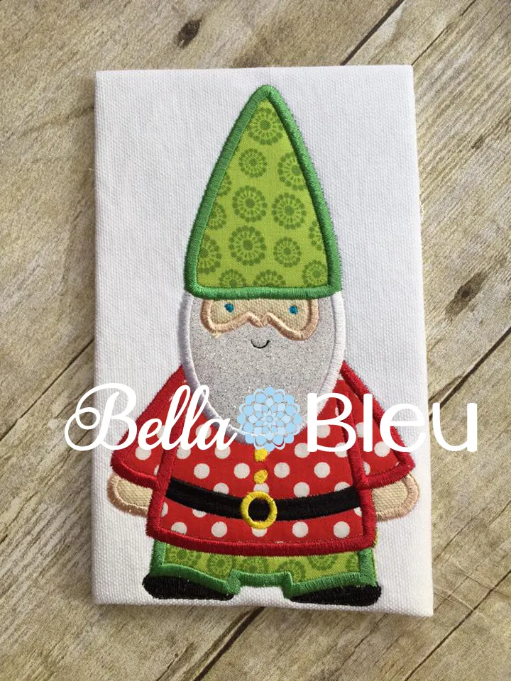 Christmas Santa Gnome Machine Applique Embroidery Design