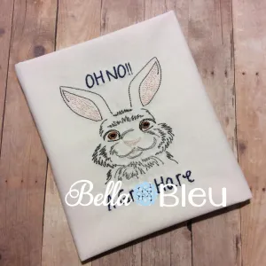 Colorwork Redwork Quick Stitch Bunny machine embroidery design