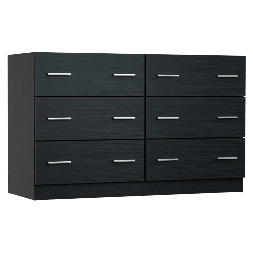 Contemporary 6 Chest of Drawers, Spacious Black - Artiss