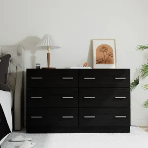 Contemporary 6 Chest of Drawers, Spacious Black - Artiss