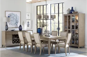 Contemporary Oak Dining Set in Grey Finish with China and Server Options