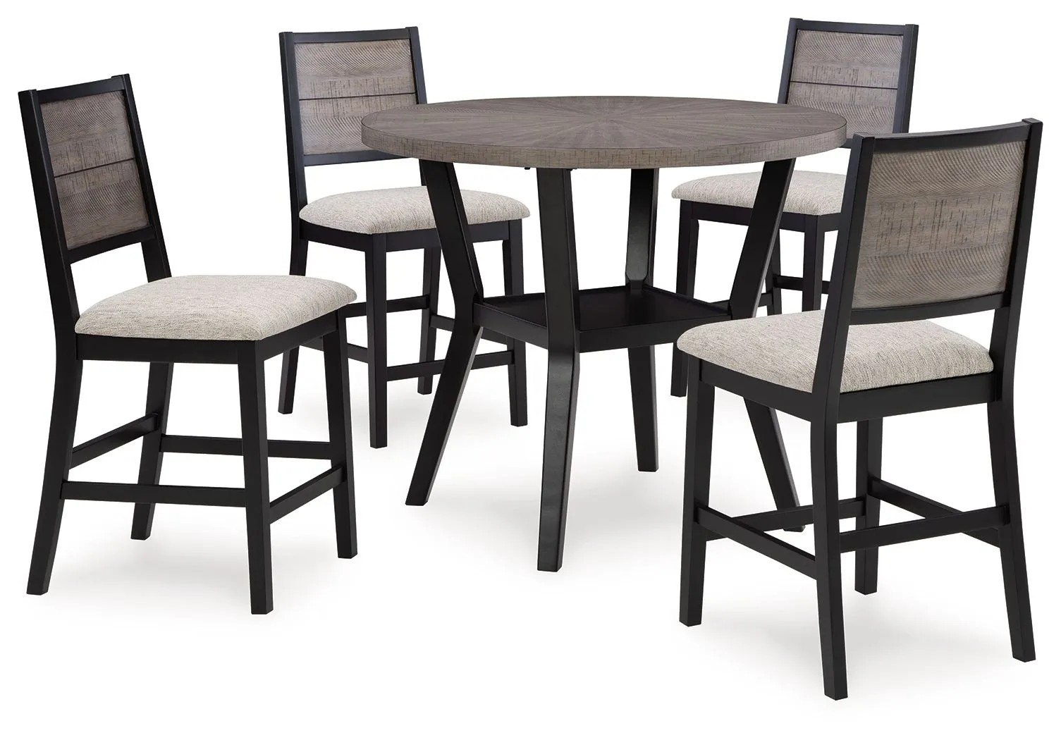 Corloda - Black / Gray - Round Counter Table Set (Set of 5)