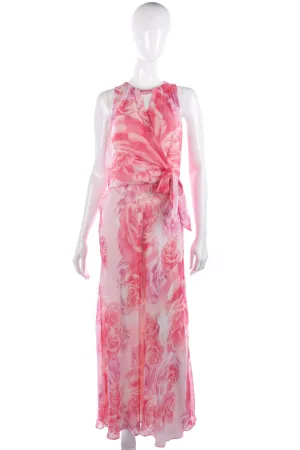 Damsel in a dress pink floral evening gown size M