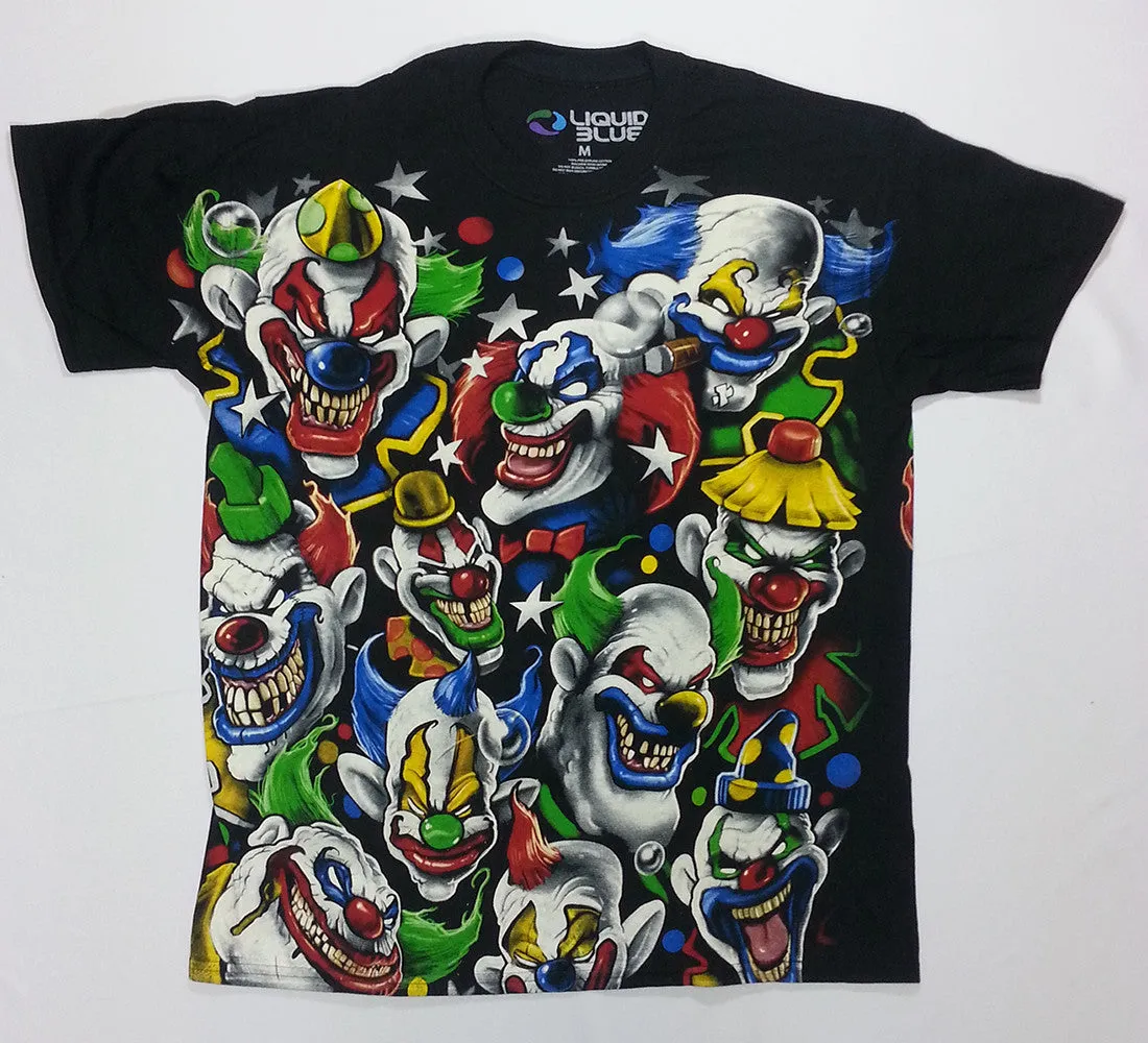 Dark Fantasy - Scary Clown Crew Liquid Blue Shirt