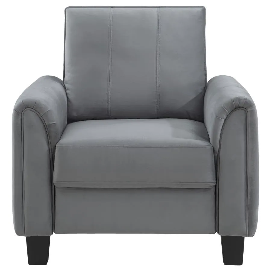 Davis - Upholstered Rolled Arm Accent Chair - Gray