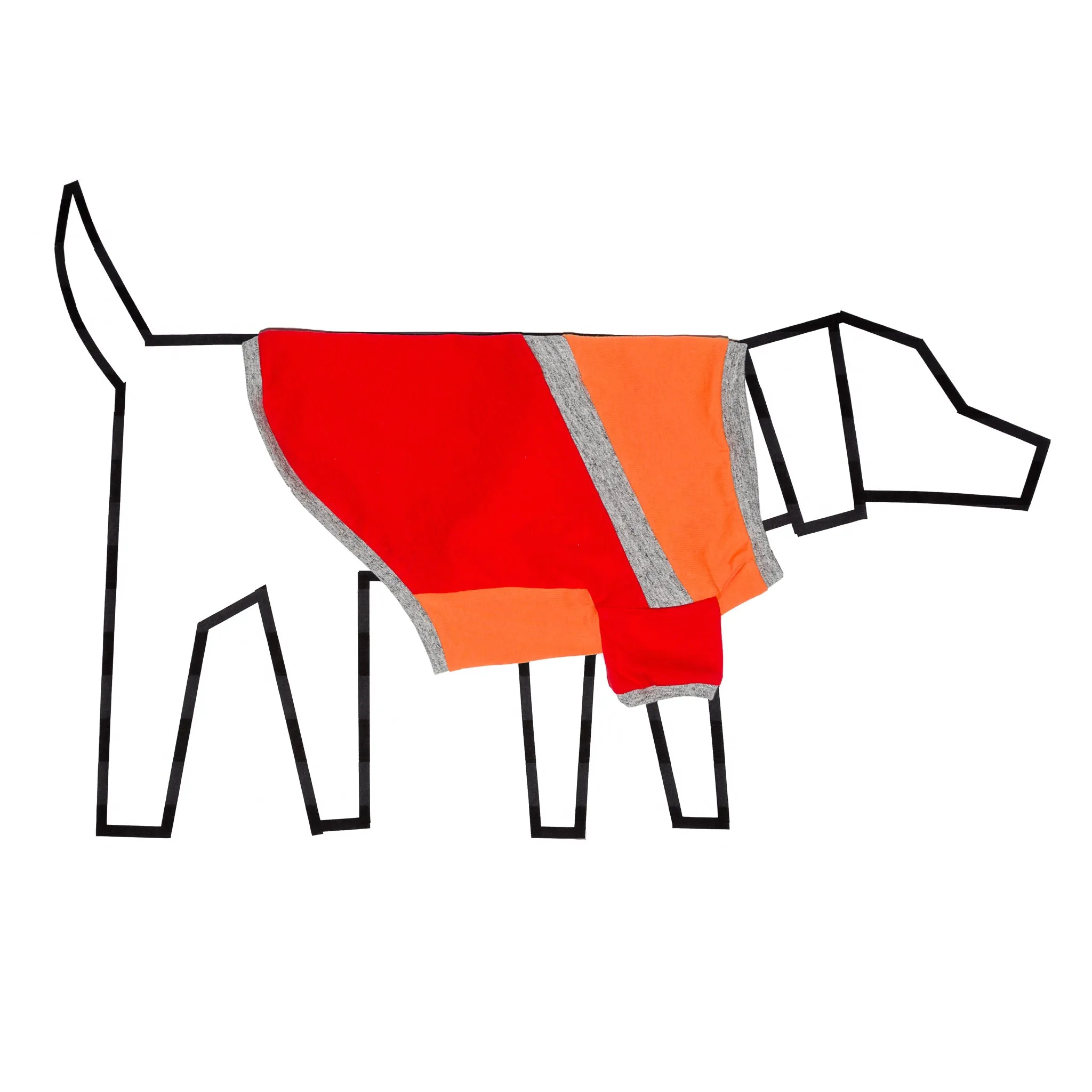 Diagonal Stripe Dog T-shirt: Orange Red