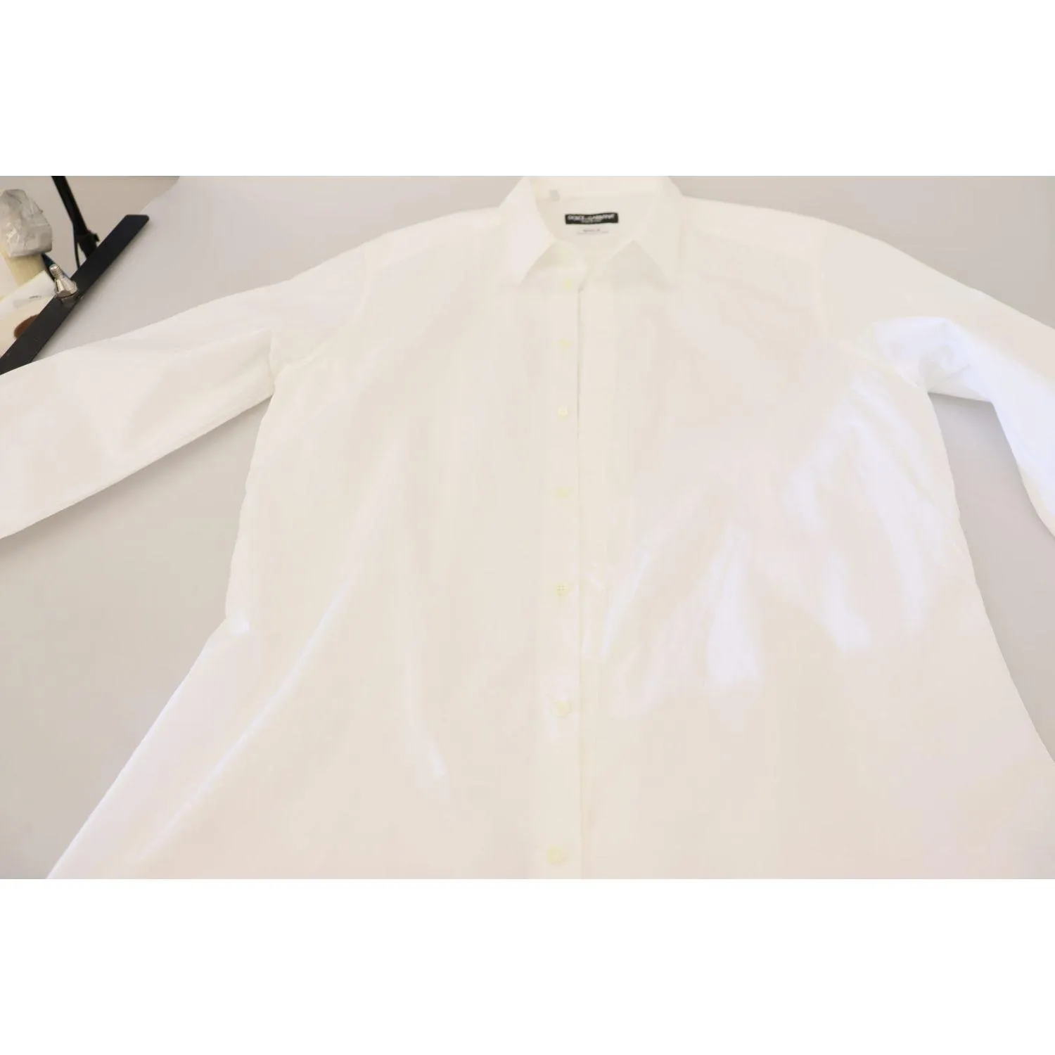 Dolce & Gabbana Elegance Reimagined White Cotton Dress Shirt