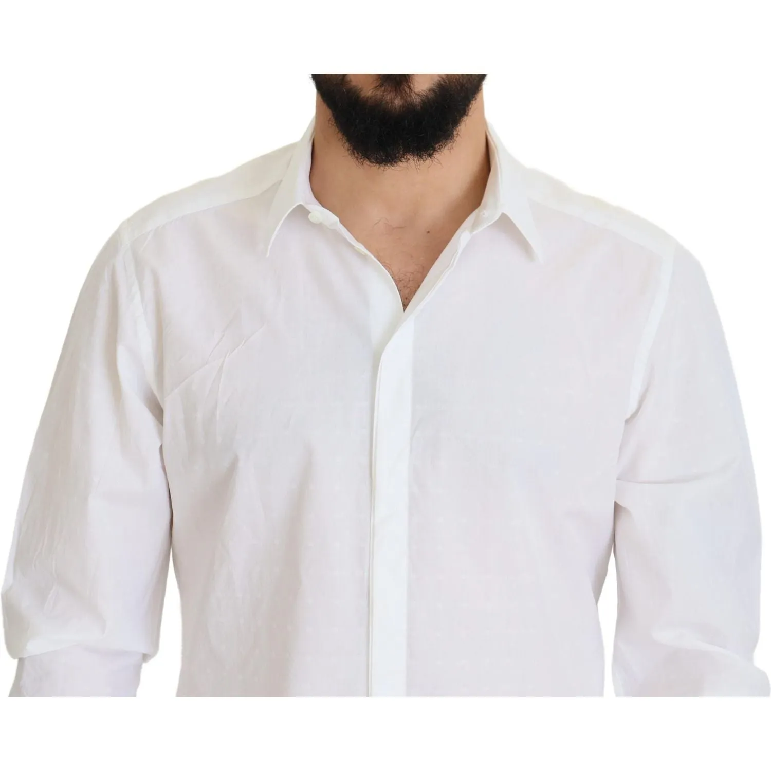 Dolce & Gabbana Elegance Reimagined White Cotton Dress Shirt