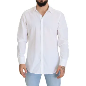 Dolce & Gabbana Elegance Reimagined White Cotton Dress Shirt