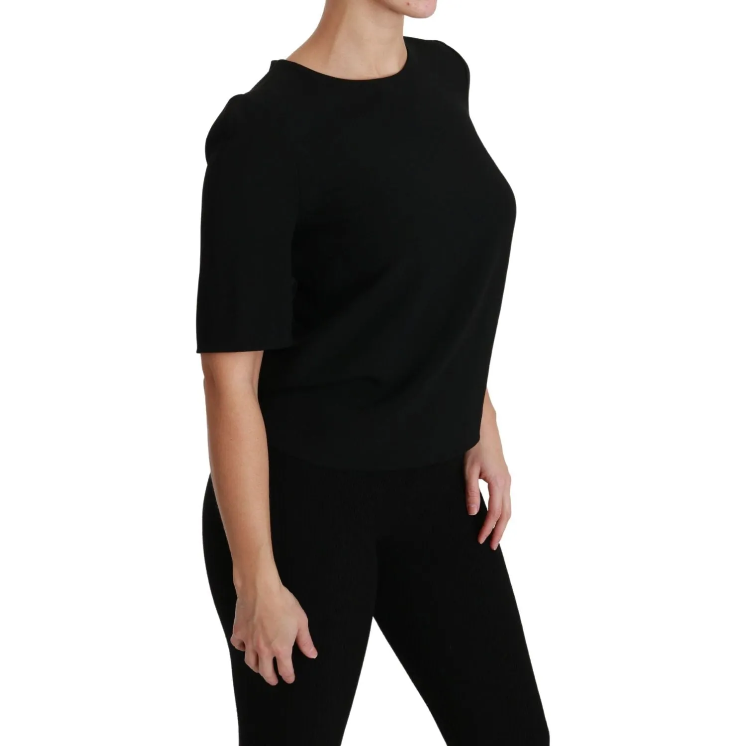 Dolce & Gabbana Elegant Black Stretch Blouse Top