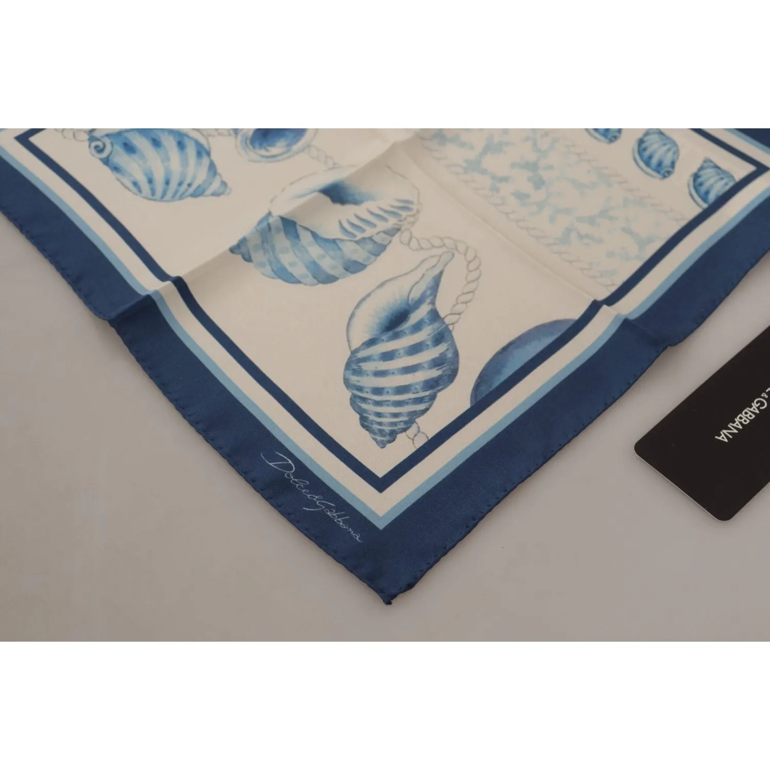 Dolce & Gabbana Elegant Blue Silk Men's Square Scarf