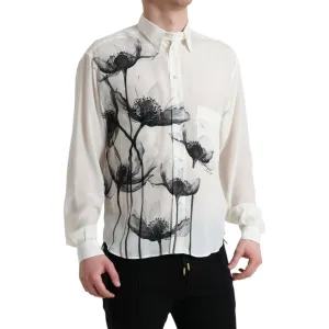 Dolce & Gabbana Elegant Floral Silk Dress Shirt