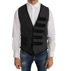 Dolce & Gabbana Elegant Gray Torrero Pattern Formal Vest