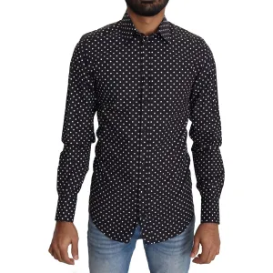 Dolce & Gabbana Elegant Polka Dot Men's Long Sleeve Shirt