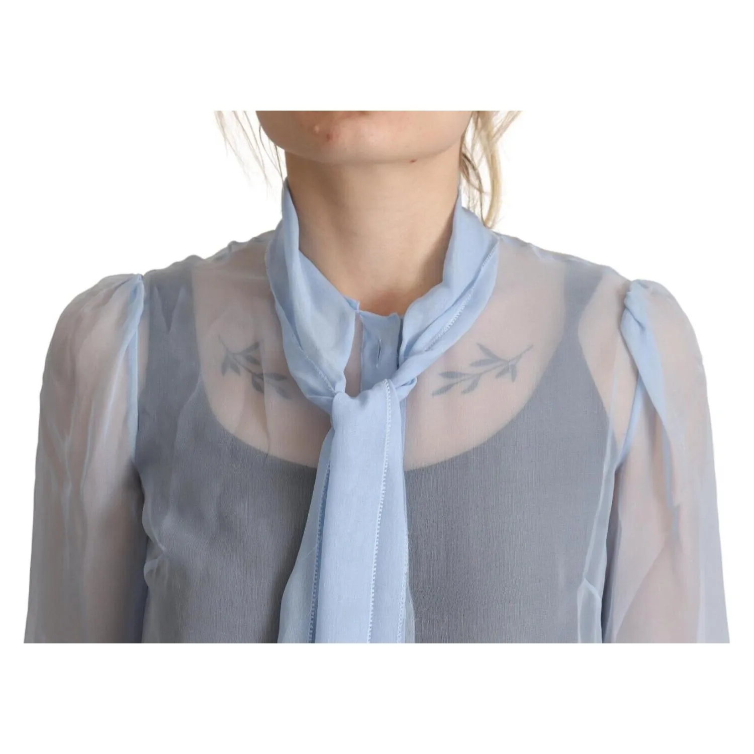 Dolce & Gabbana Elegant Silk Ascot Collar Blouse