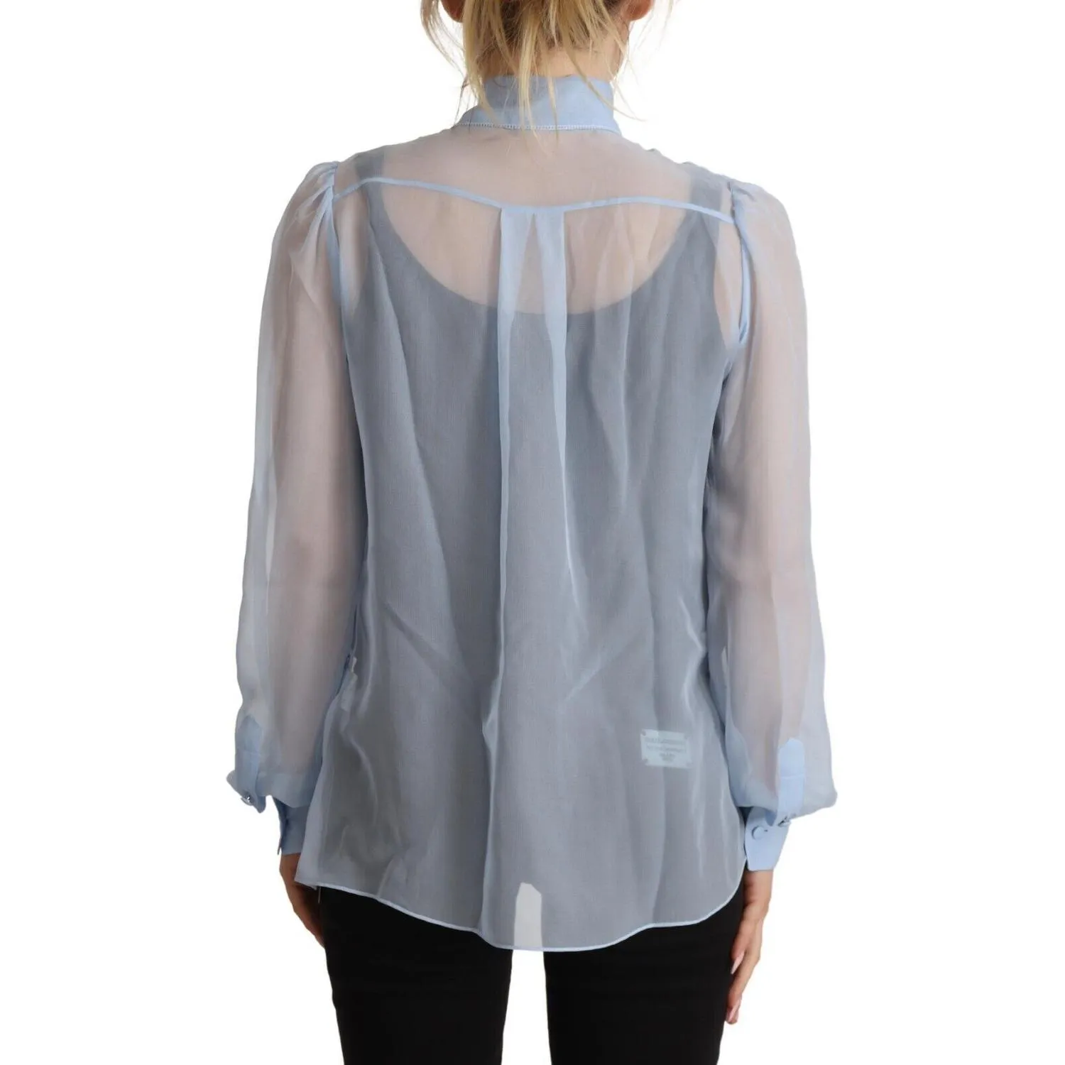 Dolce & Gabbana Elegant Silk Ascot Collar Blouse