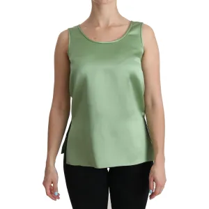 Dolce & Gabbana Elegant Silk Sleeveless Top in Light Mint Green