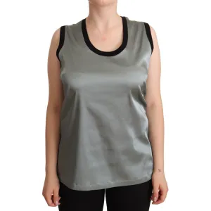 Dolce & Gabbana Elegant Silver Sleeveless Blouse